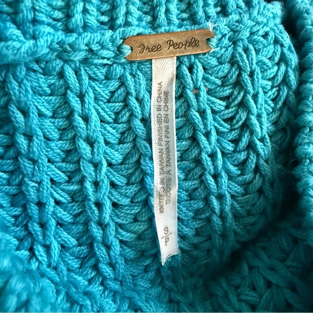 Free People Bell Song Pullover Sweater Teal Blue - Size S